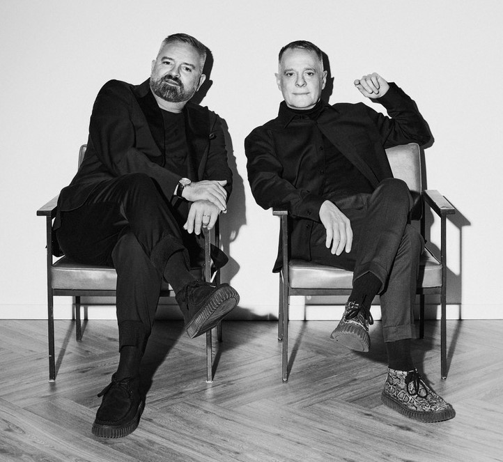 The creative minds at Talbot Runhof: Johnny Talbot (on the right) and Adrian Runhof (on the left).