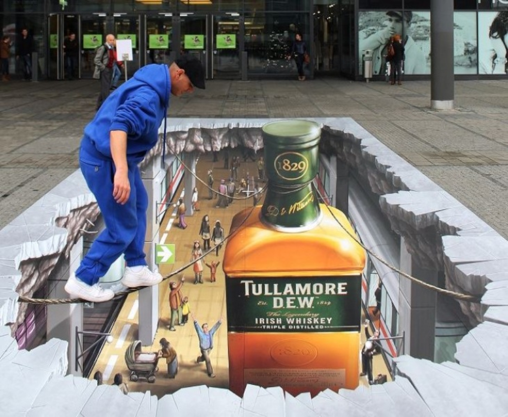 Street Art: it can come in the form of a visual very disturbing three-dimensional image too.