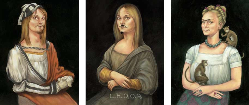 Self-portraits: Anita Kunz is strongly influenced by the painters' technique of the Northern Renaissence.