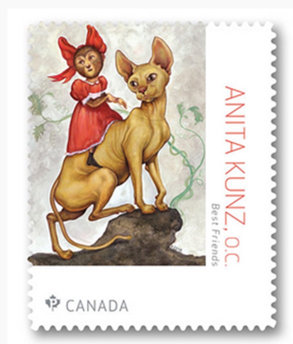 Second stamp for Canada's Post, this time in 2018: 'Best Friends'.