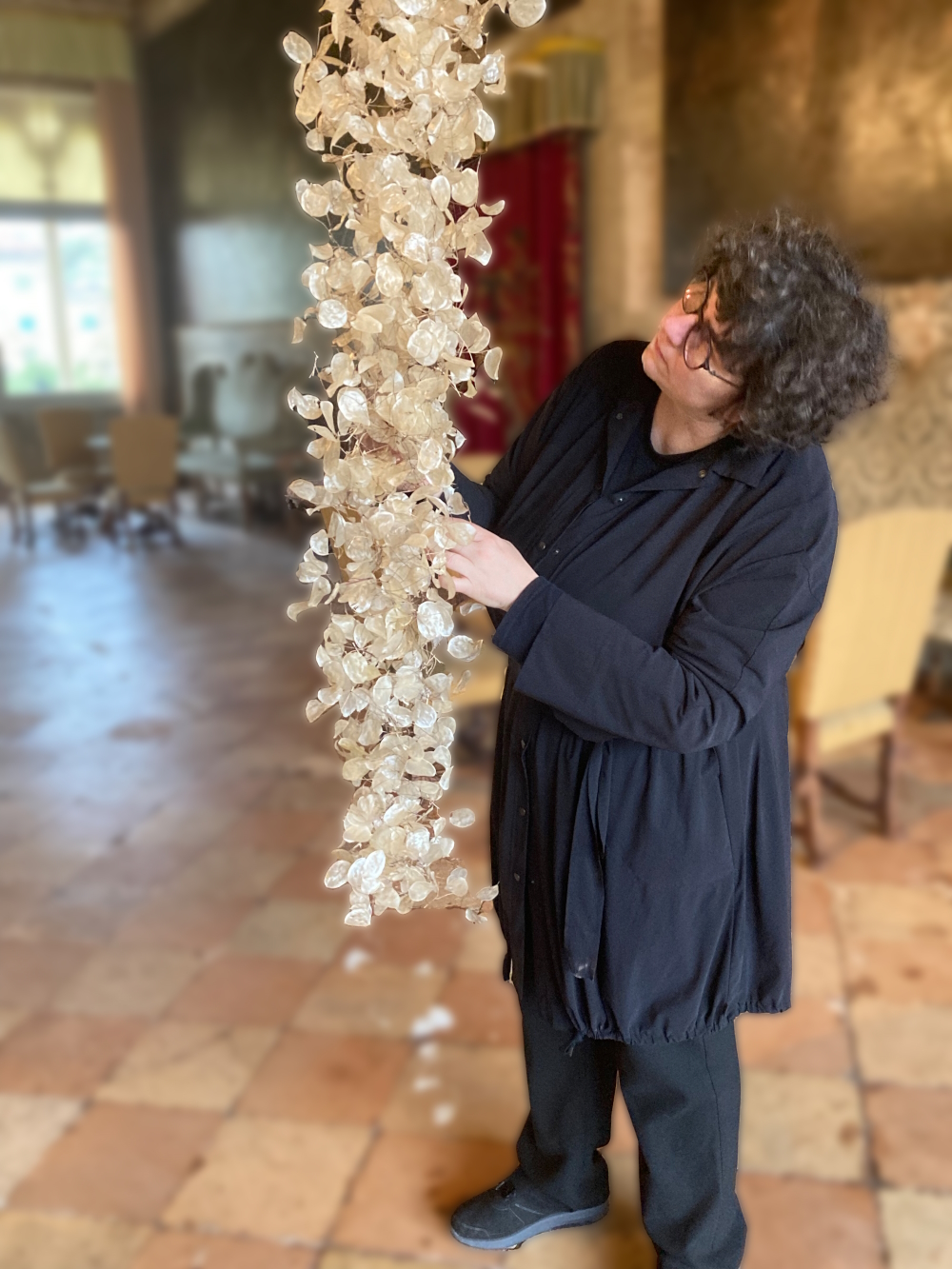 Anja Maria Strauss working on 'Lunaria', a room object at the 'Arte Laguna Prize', the international art competition open to multiple disciplines for the enhancement of contemporary art, in Venice/Italy.