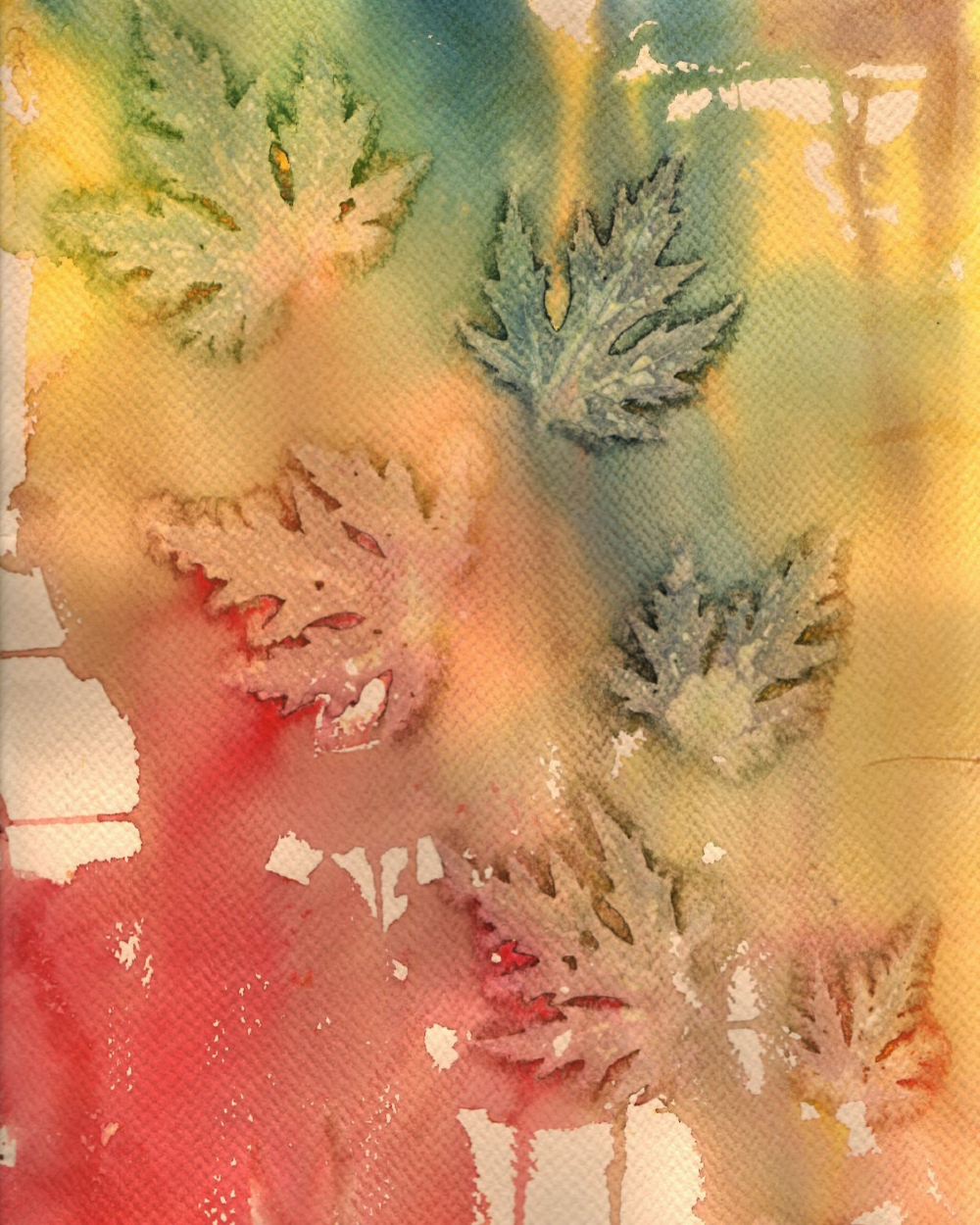 Watercolour: 'Leaf impression 1' (1995)