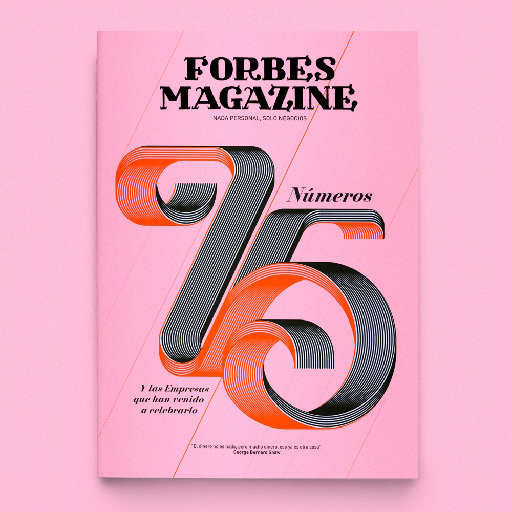 Forbes Magazine had the title of a jubilee edition designed by David Mascha.