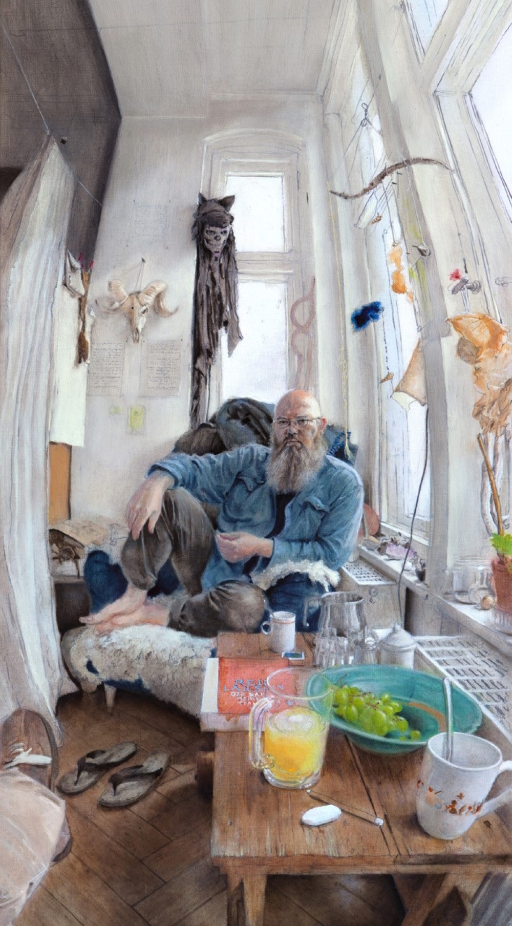 BP Portrait Award 2016 at the National Portrait Gallery London - the best in contemporary portrait painting - for portrait of artist Falk