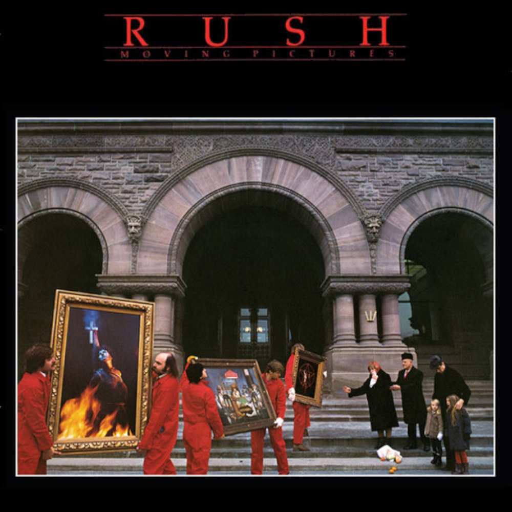 Deborah Samuel not only shot the famous ‚Moving Pictures‘ cover for Canadian rockband Rush in 1980, but is featured in the first of the three paintings too. „In being Joan of Arc, I dressed in burlap, stood with my back to a pole with a shutter release cable in my hand, in order to take the picture“ (2112.net).