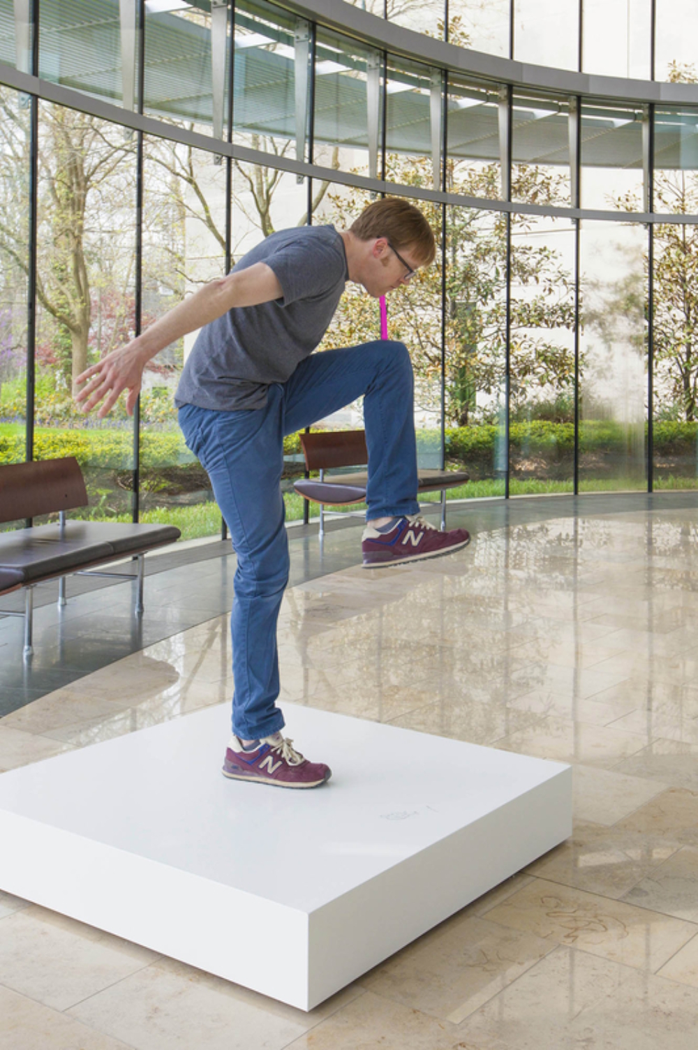 'The speculative Realist' ('Euclidean Exercises') from the 'One Minute Sculptures' series, performed by the public in 2015.