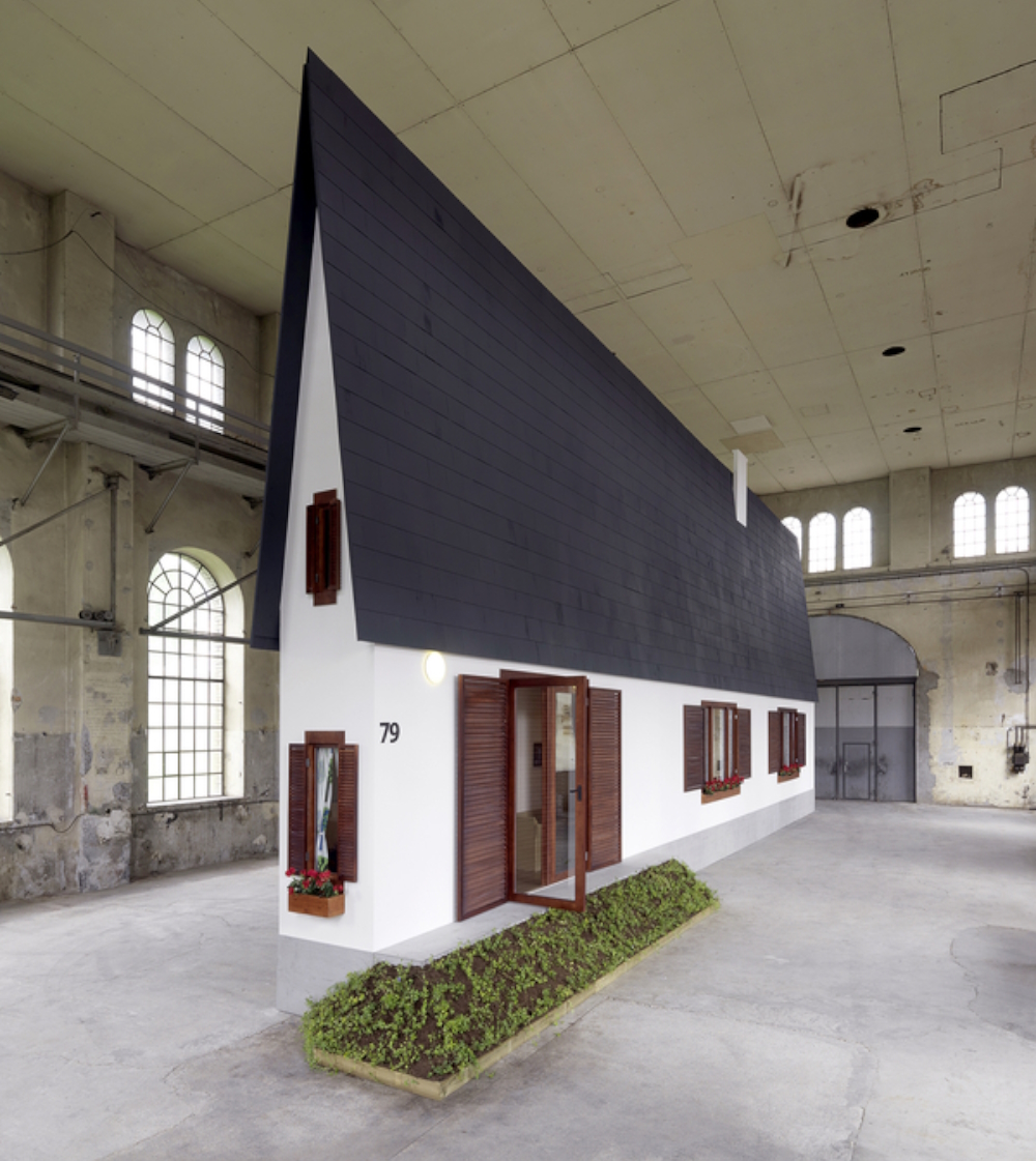 'Narrow House': Erwin Wurm shrank his parental home to 7 x 1.3 x 16 meters for visualizing the claustrophobic feeling in it and of Austria's mentality during the post-war period in general. Installation at Kunstraum Dornbirn, Austria, 2010.