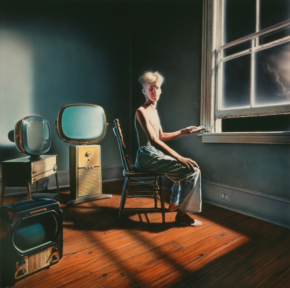 'Power Windows' entitled the man of many talents his photorealistic painting (acrylic on canvas) that became the cover of the Rush album of the same name.