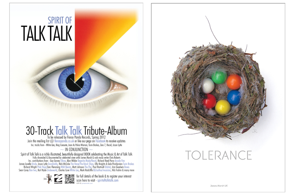 ‘Spirit of Talk Talk’ poster  & flyer for CD & book launch, 2012. - ‘Tolerance’: International touring Poster campaign contribution, 2024.