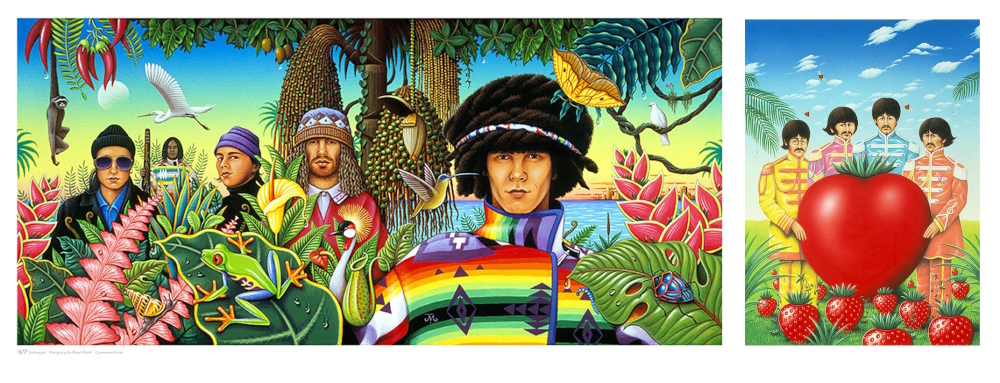 Jamiroquai, ‘Emergency on Planet Earth’: gatefold album spread, 1993. - ‘Shout’: Philip Norman’s Beatles biography cover image, 1982.