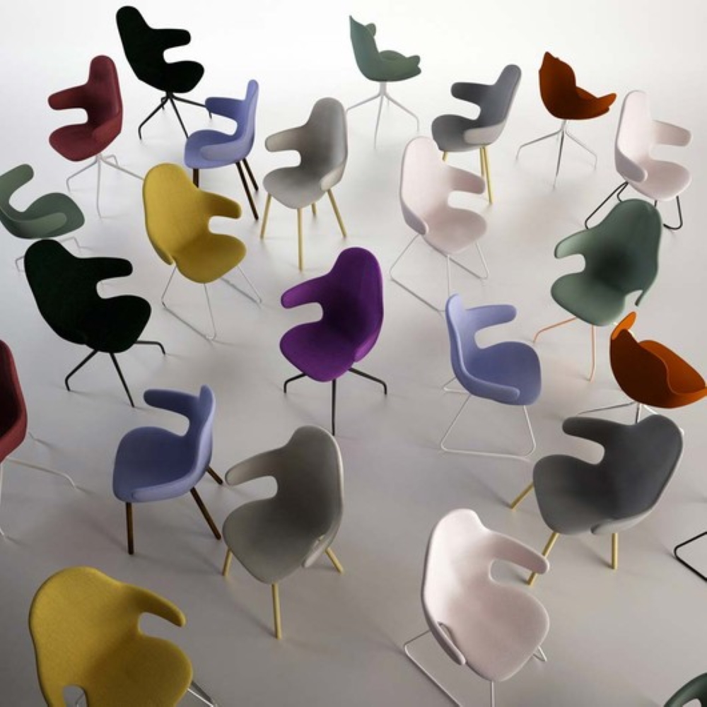 Chairs for Danish brand Tradition were inspired by the harmony of curces