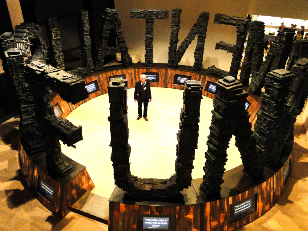 'Fundamentalism' - the 14 letters (each 3.5 metres height) of this word are the visualization of the dialogue project 'The Children Of Abraham', which highlights the three monotheistic religions Judaism, Christianity and Islam. 