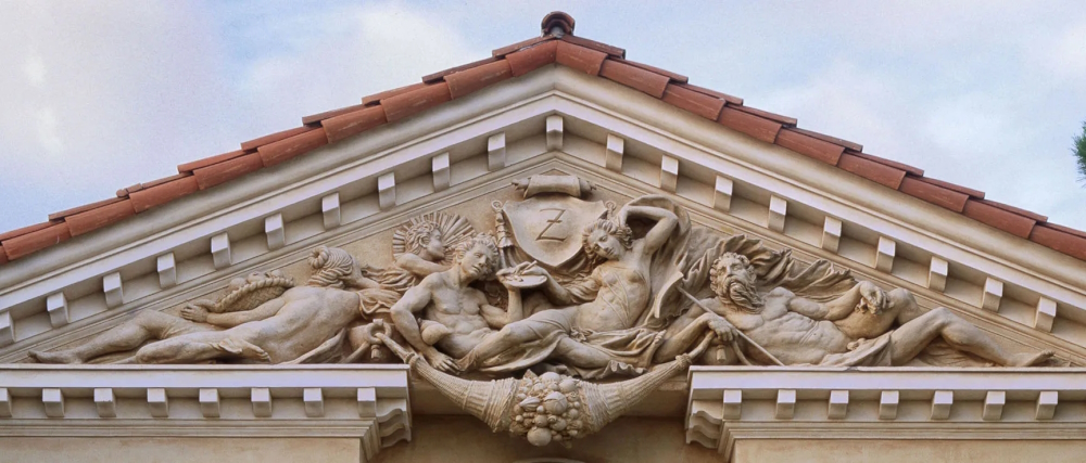 South facade pediment-sculpture.