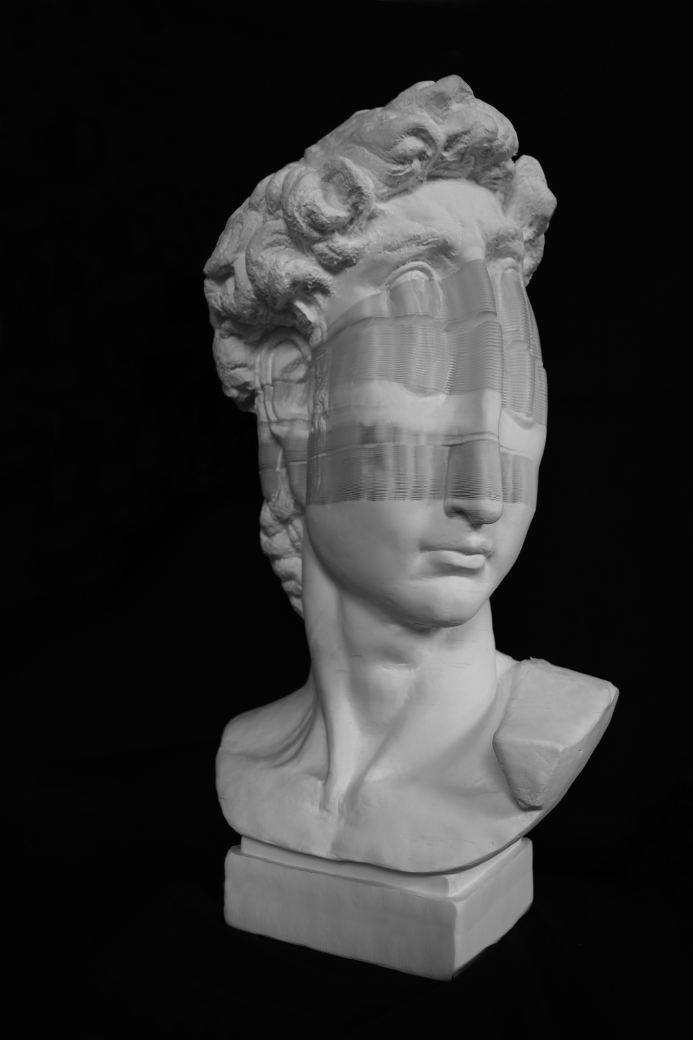 Bust of David, strech paper