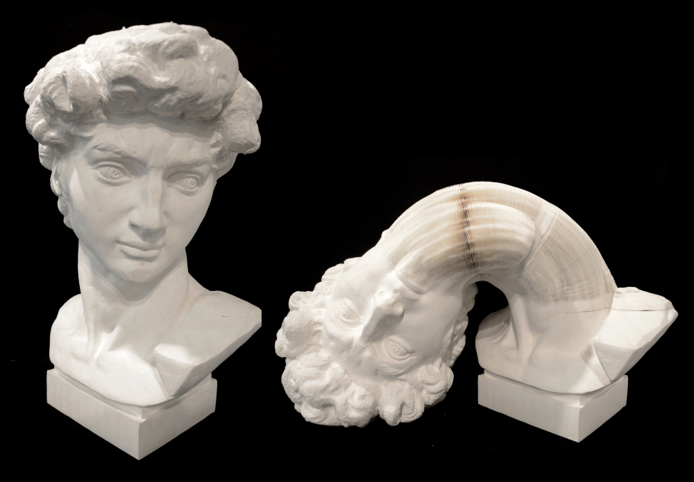 Bust of David, paper, 70x50x50cm, 2012