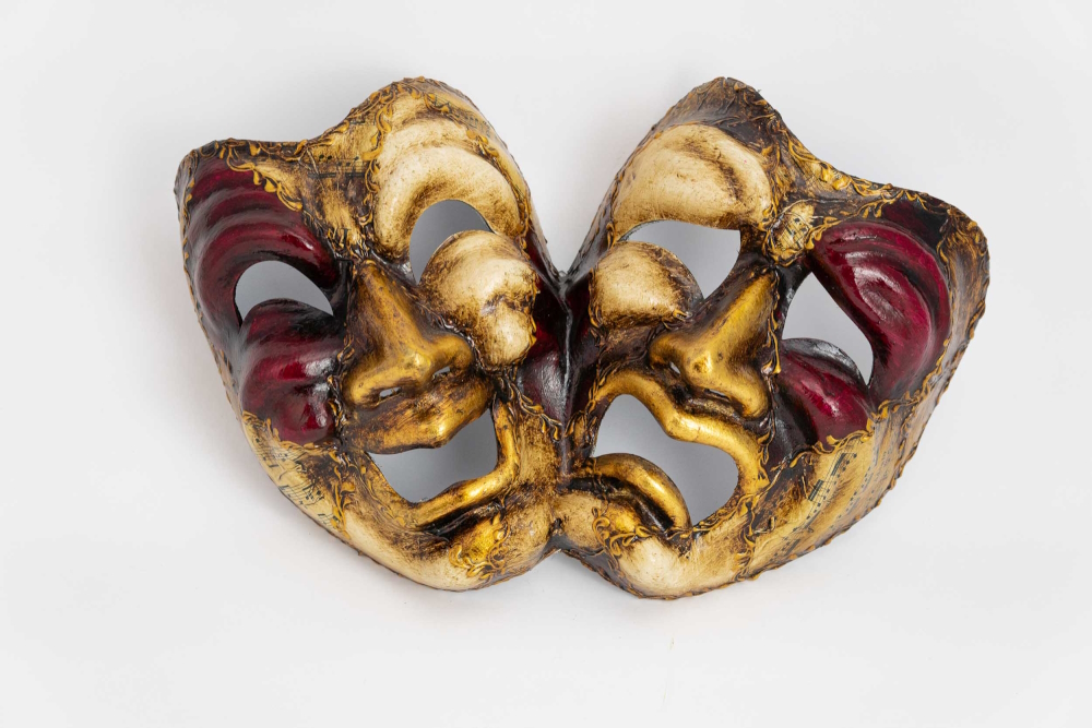 'Tragedy and Comedy Mask Emanuele Red': 