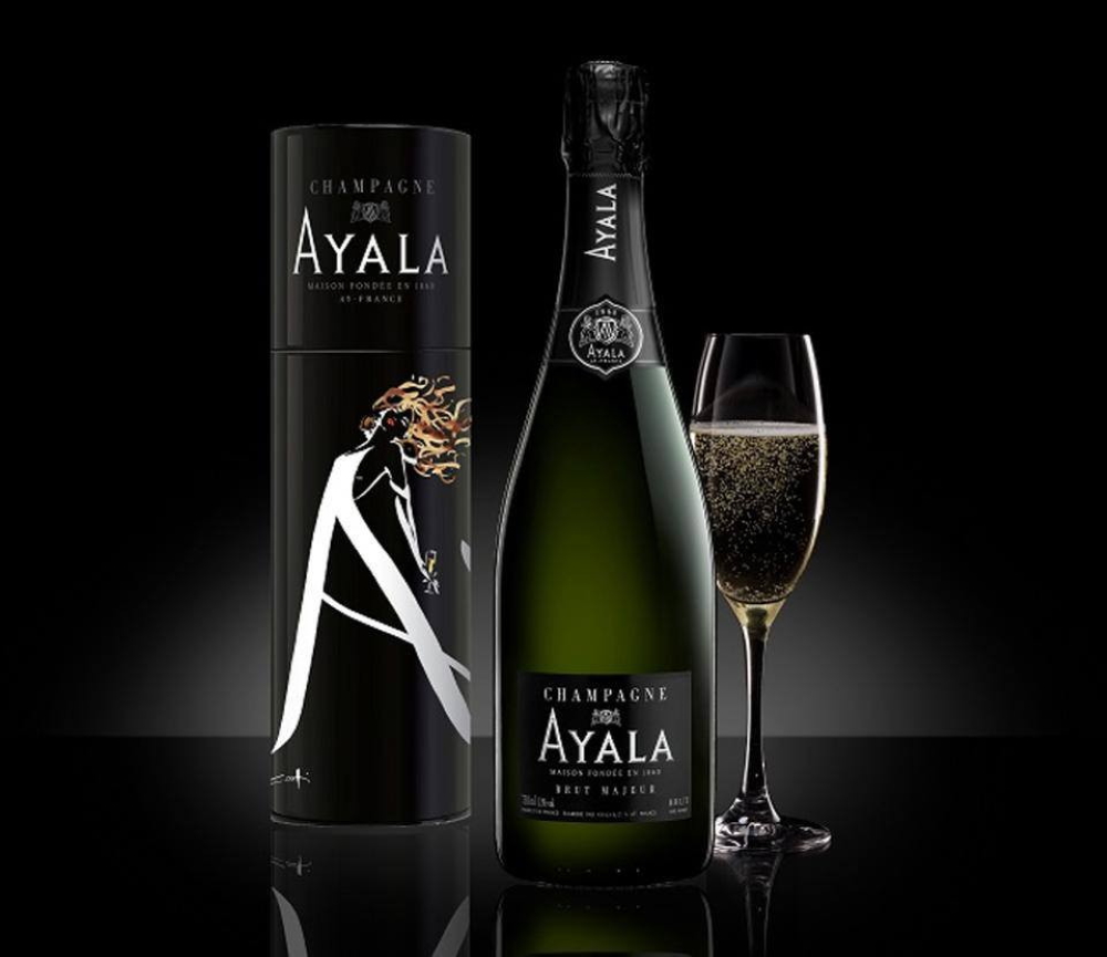 Ayala Champagne with illustrated packaging