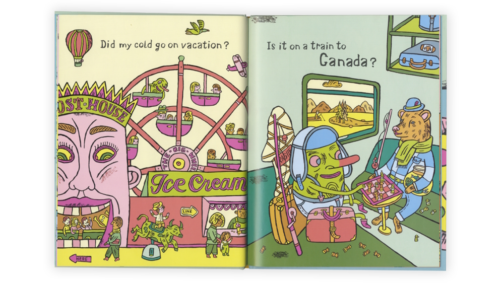 Excerpt from the children book 'Did my Cold go on Vacation?' (32 pages, written by Molly Rausch).