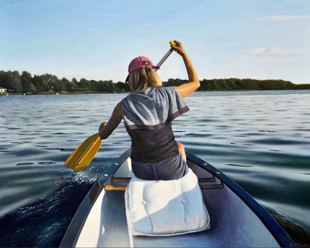 'Canoeing' (Oil on canvas, 100 x 80 cm, 2020)