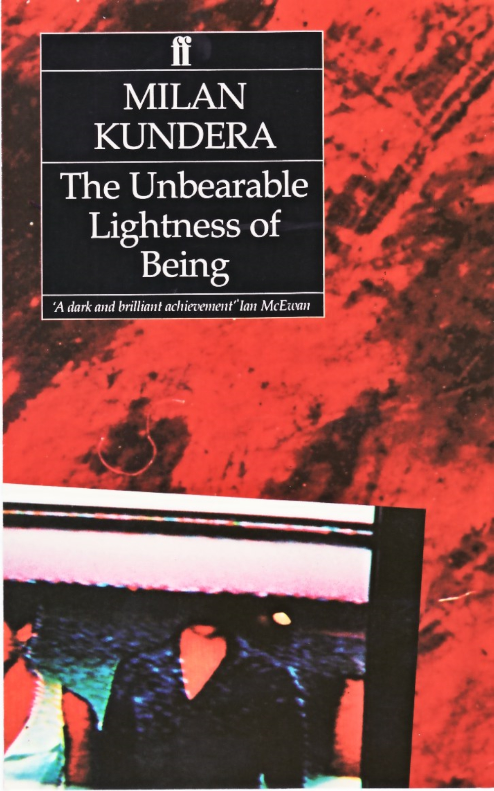 Cover design for a bestselling modern classic, the first UK edition of Milan Kundera's 'The Unbearable Lightness of Being'.