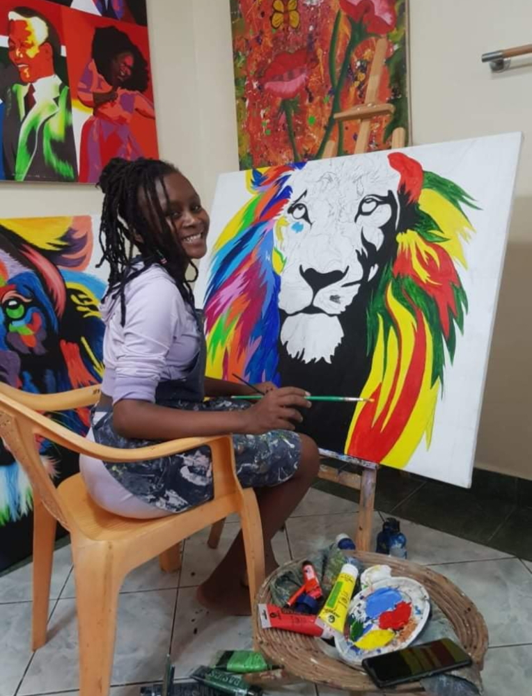 Sheilah Sheldone Charles working on 'The Lion'