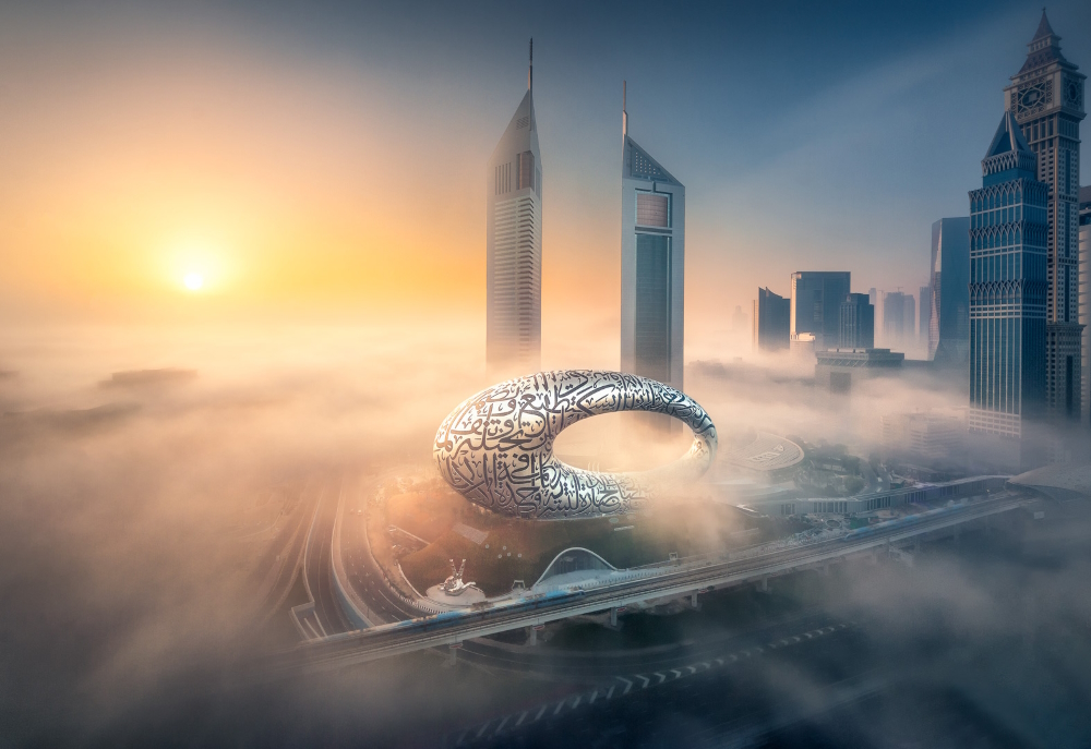 Visualization of Museum of the Future in Dubai, Arab Emirates.