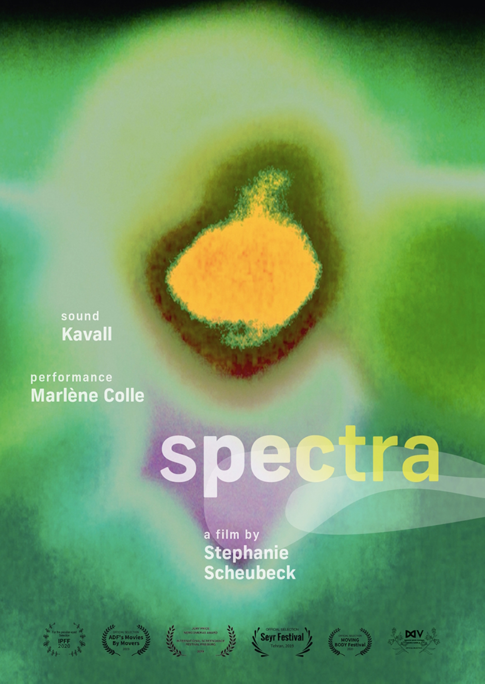 Poster for Stephanie Scheubeck's awarded film Spectra.