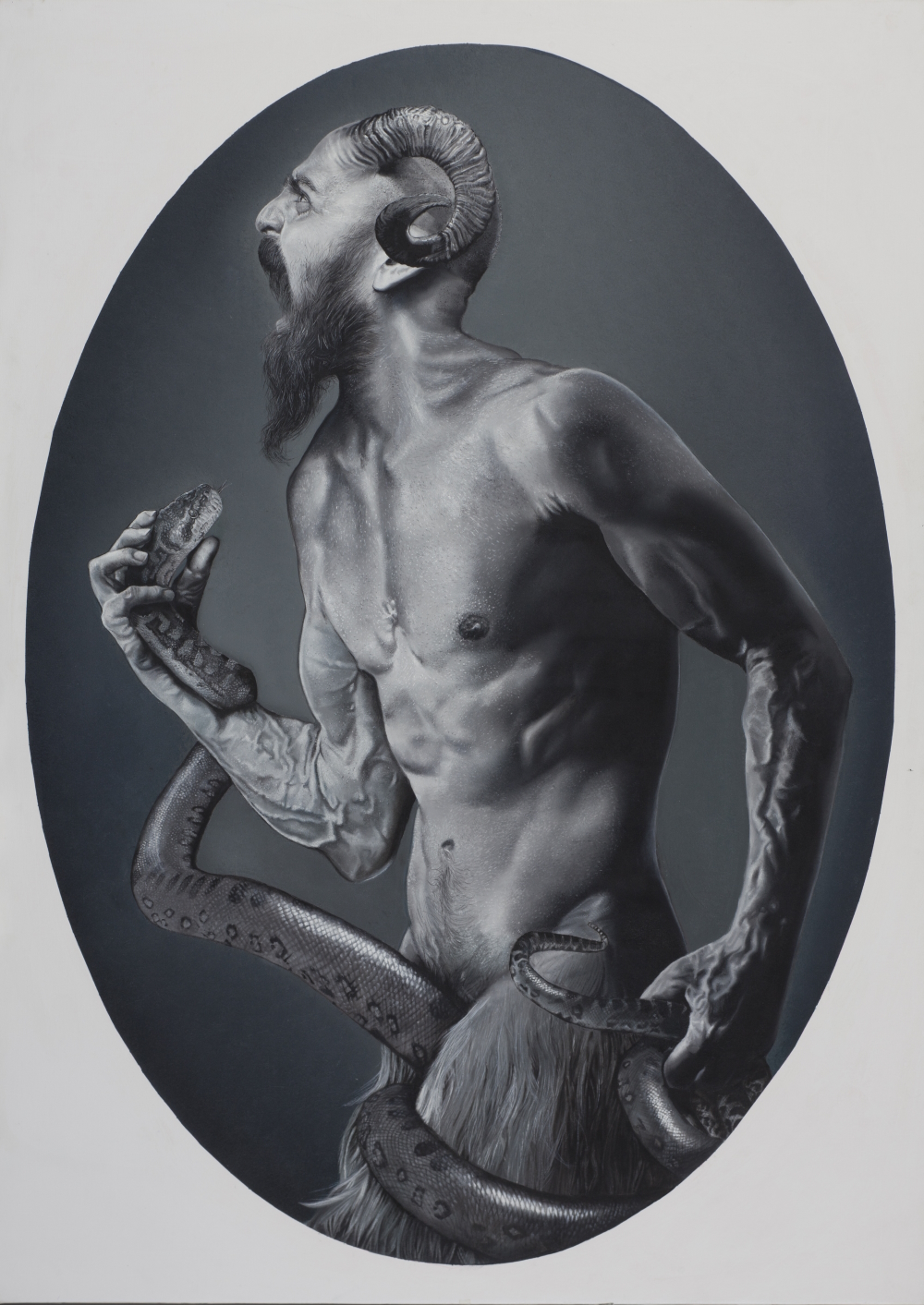 'Satyr with Snake' (2015, oil on canvas, 84 x 107 cm)
