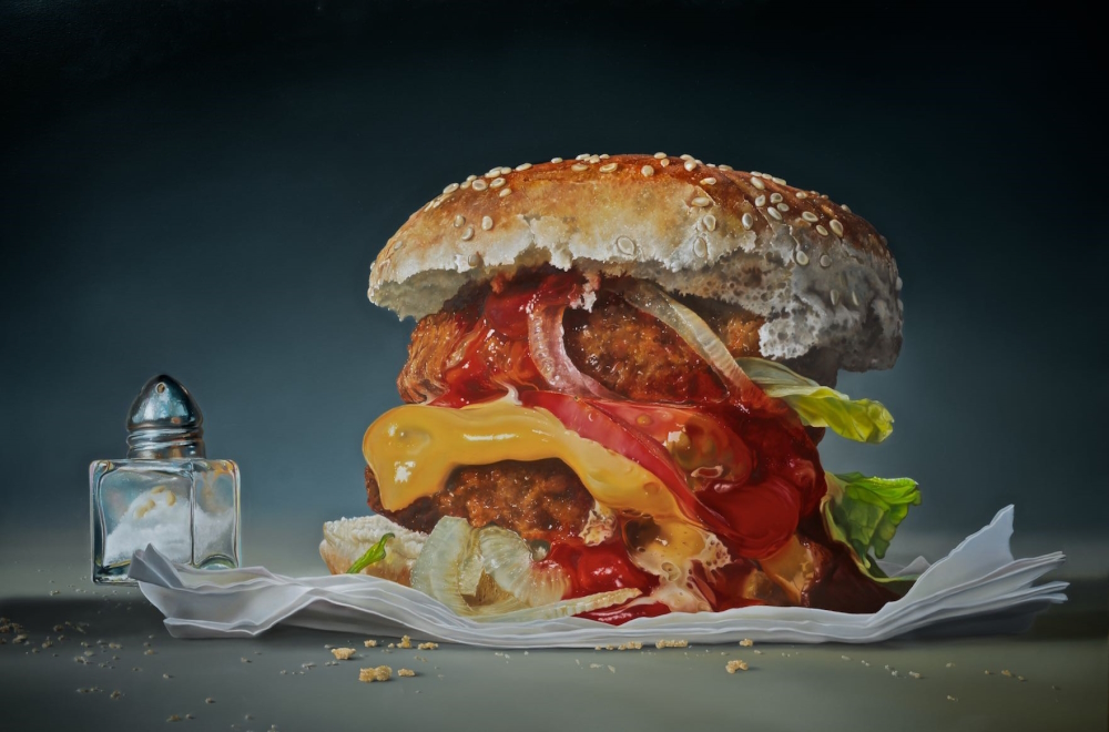 'Big Burger' (2015), 120 x 180 cm, oil on canvas, Seven Bridges Collection, New York.
