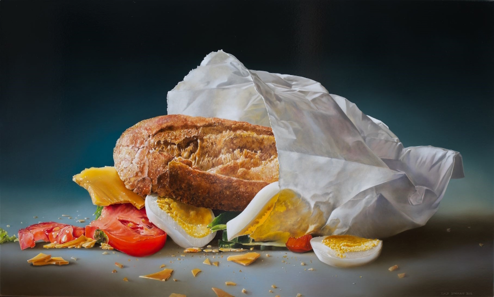 'Healthy Sandwich' (2013), 90 x 150 cm, oil on linen.